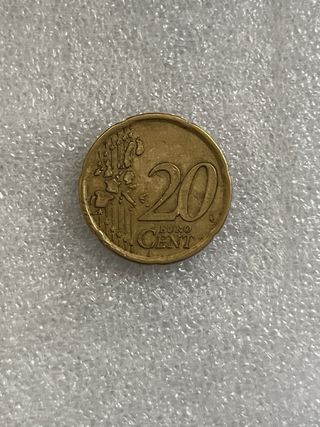 Error de borde en moneda 20 céntimos España 1999