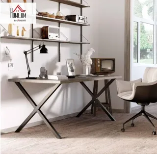 2 gambe per tavolo in acciaio stile industriale nero