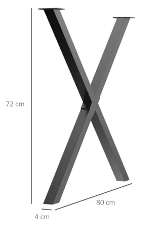 2 gambe per tavolo in acciaio stile industriale nero