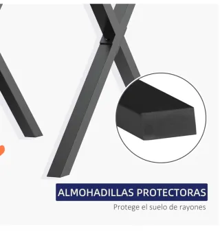 2 gambe per tavolo in acciaio stile industriale nero