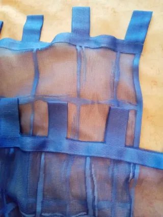 Tende a vetro blu trasparenti