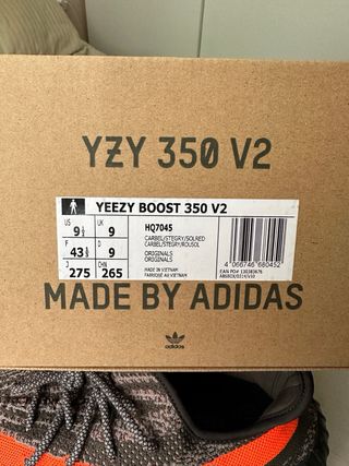 Adidas Yeezy 350 V2 Carbon Beluga talla 43 1/3
