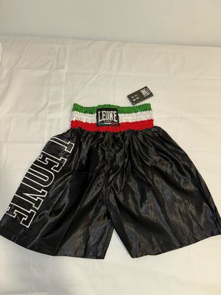 Pantalón Boxeo Leone Negro Tricolor
