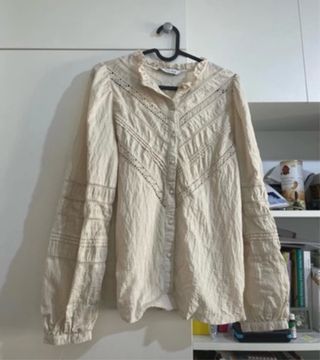 Blusa Zara Beige Manga Larga