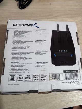 Estación Acoplamiento Sabrent USB-C Dual SATA