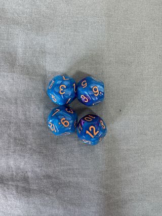 Set 4 dados 12 caras azul