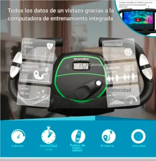 Bicicleta statica pieghevole Skandika, sella larga