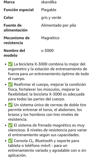 Bicicleta statica pieghevole Skandika, sella larga