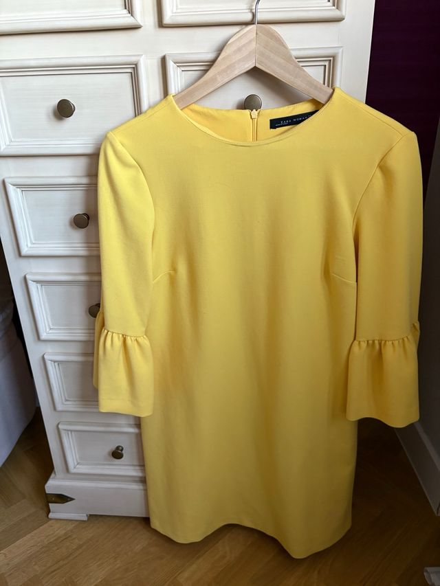 Vestito Zara Giallo Manica A Campana