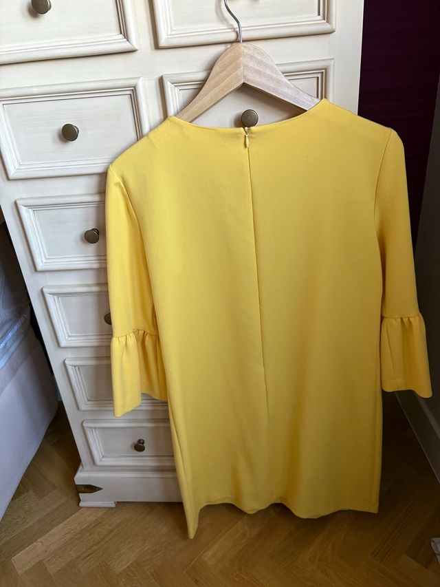 Vestito Zara Giallo Manica A Campana