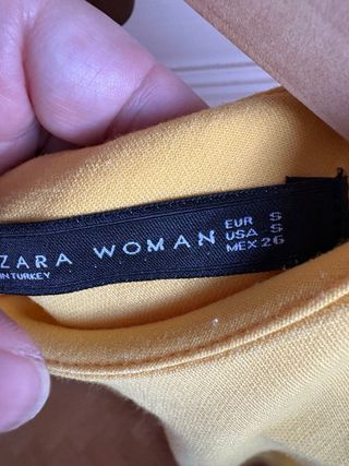 Vestido Zara Amarillo Manga Campana