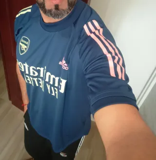 Camiseta entrenamiento Arsenal Adidas azul/rosa