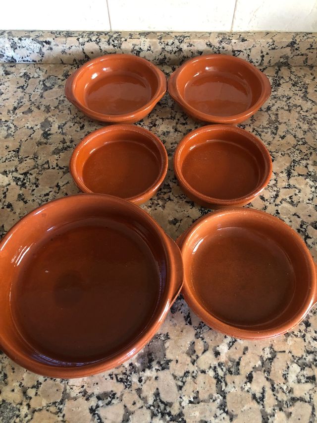 Cacerolas pequeñas de barro, 13x4 ,15x4,24x6