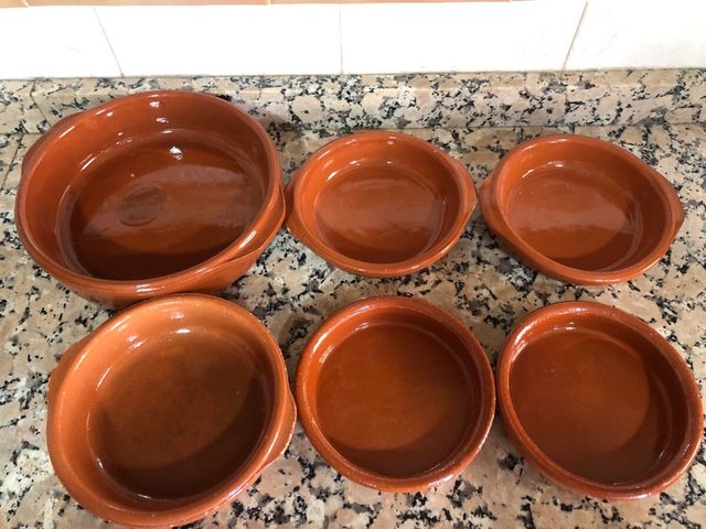 Cacerolas pequeñas de barro, 13x4 ,15x4,24x6