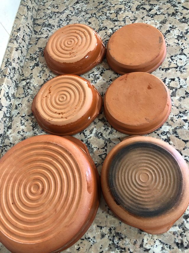 Cacerolas pequeñas de barro, 13x4 ,15x4,24x6