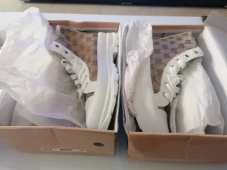 2 pares Botines Mujer Marrones y Blancos Talla 37