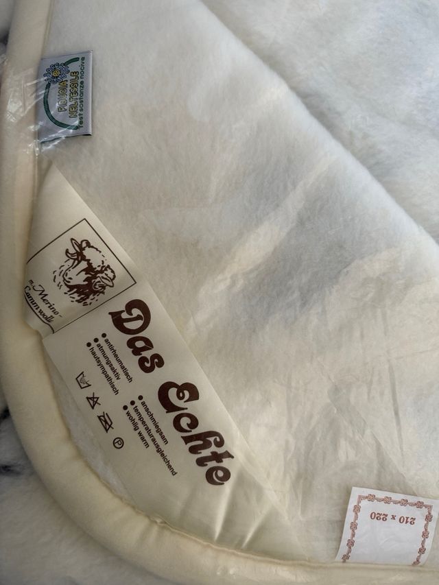 Copriletto in Lana Merino 210x220 Beige e Marrone