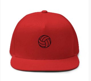 Gorra plana con logo de voleibol
