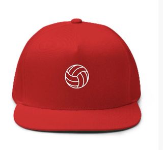 Gorra plana con logo de voleibol
