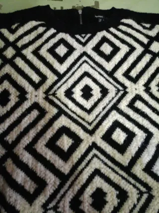 Jersey invierno geométrico blanco y negro