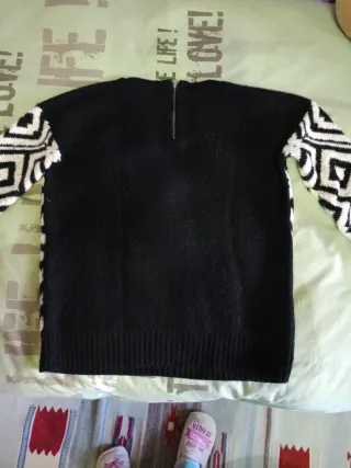 Jersey invierno geométrico blanco y negro