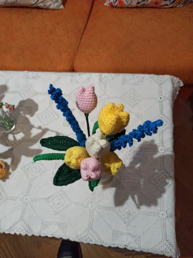 Flores de crochet hechas a mano
