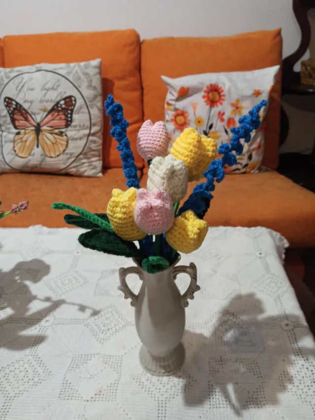 Flores de crochet hechas a mano