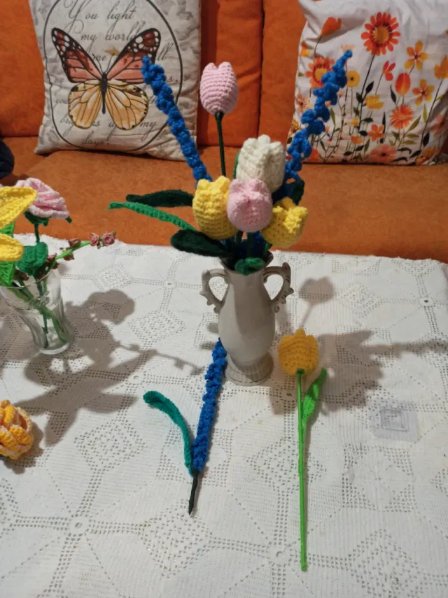 Flores de crochet hechas a mano