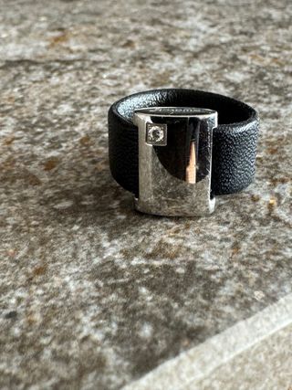 Anillo Swatch Cuero y Acero con Diamante