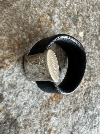 Anillo Swatch Cuero y Acero con Diamante