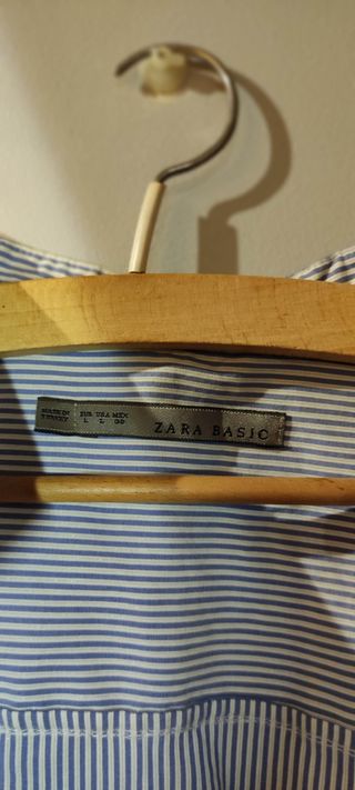 Camisa Zara rayas azul y blanco
