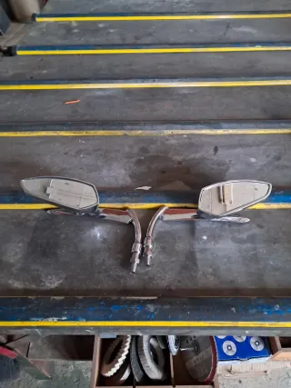 Espejos retrovisores moto cromados
