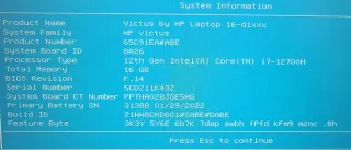 Portátil HP Victus d16-1027ns i7-12700H-16GB DDR5