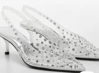 Zapatos joya vinilo transparente. Destalonado n.37