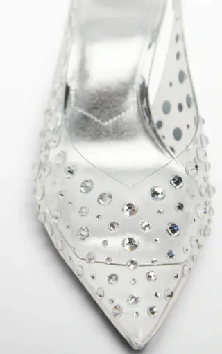 Zapatos joya vinilo transparente. Destalonado n.37