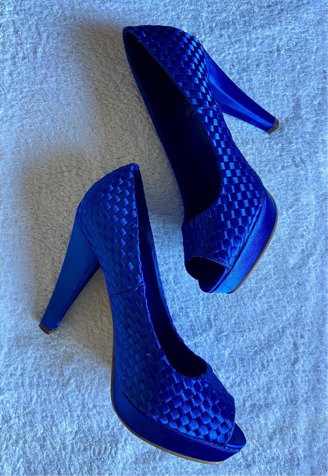 Zapatos de tacón azul talla 38