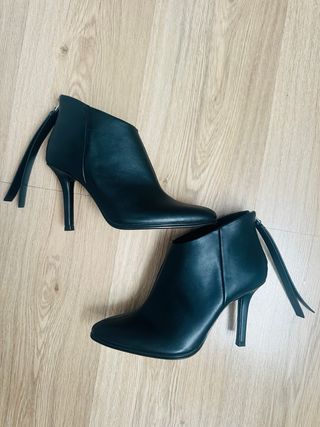 Botines Zara Tacón Negro Talla 38 usados 1 vez