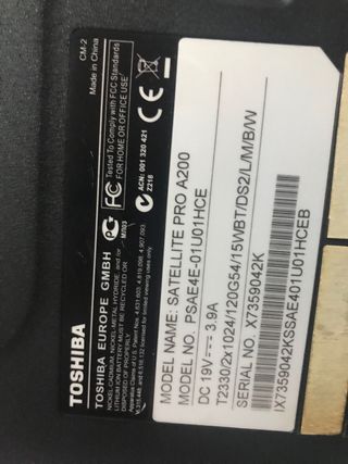 Despiece Portátil HP Satellite Pro A200