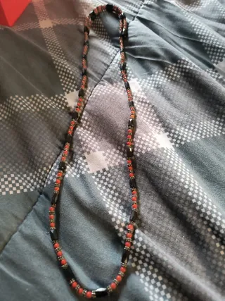 Collana/bracciale perline nere e rosse