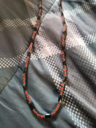 Collana/bracciale perline nere e rosse