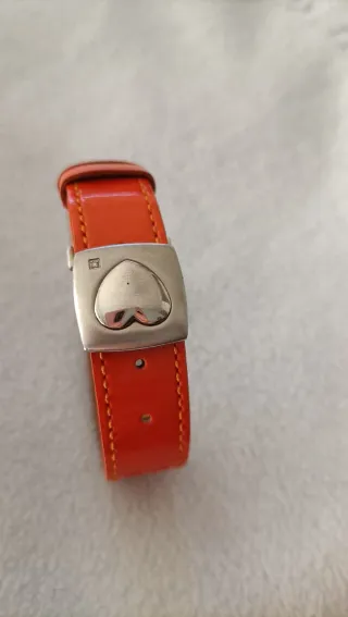 Pulsera Viceroy Piel Naranja Corazón en acero