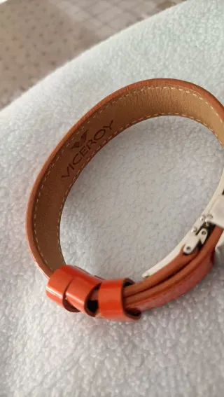 Pulsera Viceroy Piel Naranja Corazón en acero