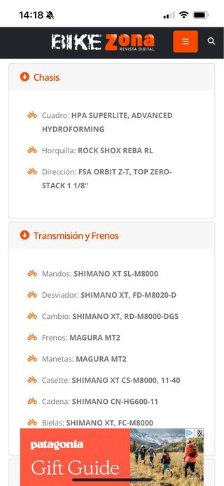 Cube HPA Reaction Pro 29” Talla L