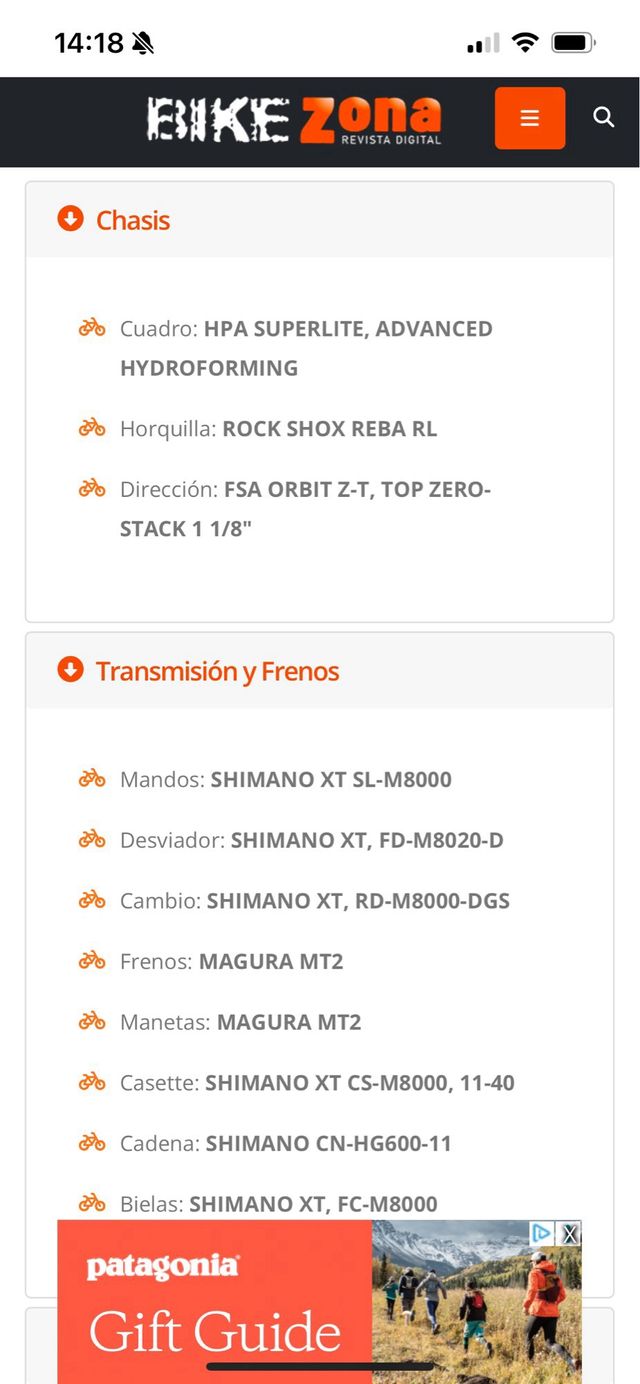 Cube HPA Reaction Pro 29” Talla L