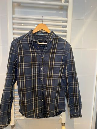 Camisa de cuadros hombre azul