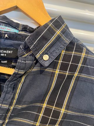 Camisa de cuadros hombre azul