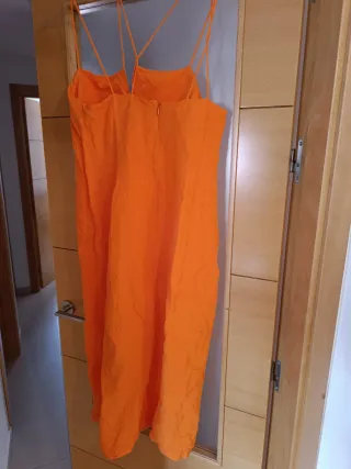 Vestido naranja Massimo Dutti lino