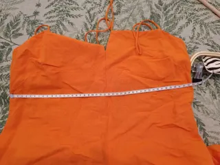 Vestido naranja Massimo Dutti lino