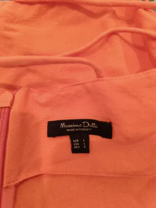 Vestido naranja Massimo Dutti lino