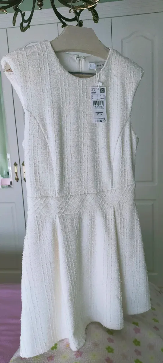 Vestido Mango Blanco Talla S